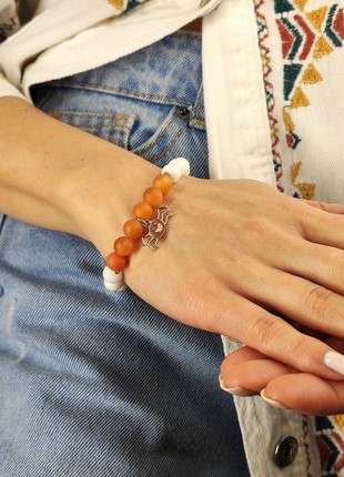 Bracelet with natural stones and pendant1 photo