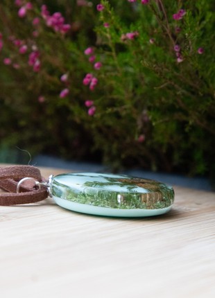 Real pine cone necklace, Resin and wood jewelry5 photo
