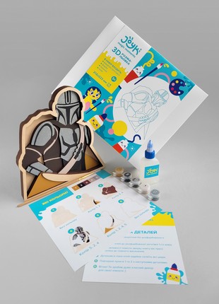 Joyki 3d wooden coloring book creativity kit «Mandalorian»1 photo