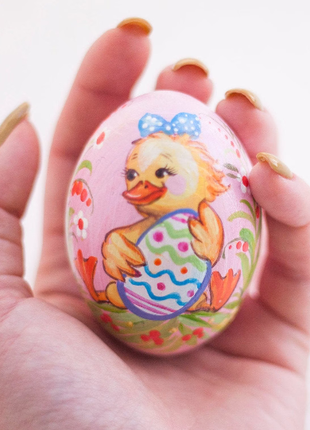 Duckling Girl Easter Egg and Stand, Ukrainian Pysanka2 photo