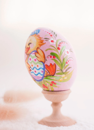 Duckling Girl Easter Egg and Stand, Ukrainian Pysanka4 photo