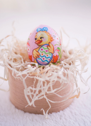 Duckling Girl Easter Egg and Stand, Ukrainian Pysanka6 photo
