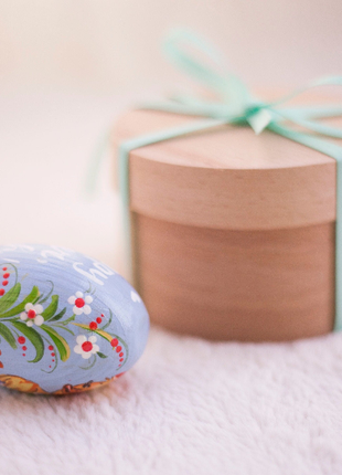 Duckling Boy Easter Egg and Stand, Ukrainian Pysanka7 photo