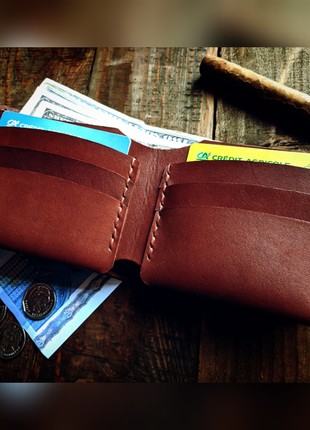 Leather wallet | bifold | handmade | gift packaging3 photo