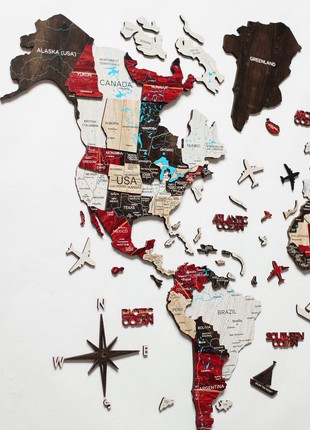 3D M Wooden World Map Urban4 photo