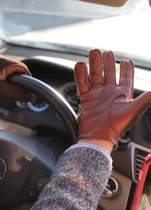 Men's leather driving gloves2 photo