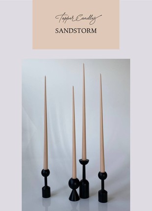 Set of 4 tall candles "Sandstorm"