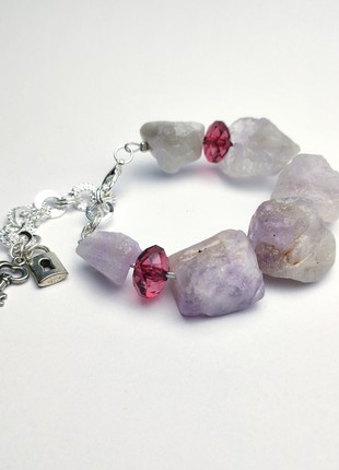 Light purple bracelet with natural untreated Amethyst2 photo