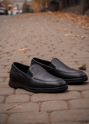 Modern loafers Ed 449, black, made of genuine leather6 photo