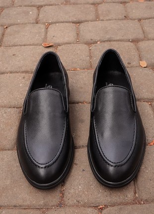 Modern loafers Ed 449, black, made of genuine leather2 photo