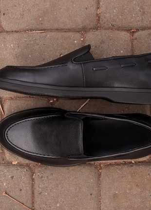 Modern loafers Ed 449, black, made of genuine leather3 photo