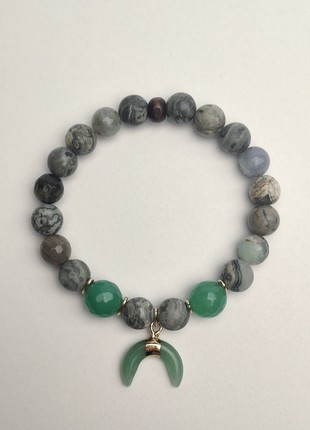 Bracelet with natural stones and pendant4 photo