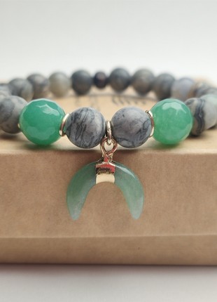 Bracelet with natural stones and pendant2 photo