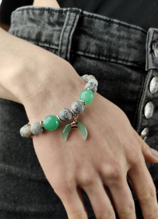 Bracelet with natural stones and pendant1 photo
