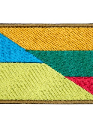 Ukraine and Lithuania Flag Combined Chevron on Velcro - 5x8cm3 photo