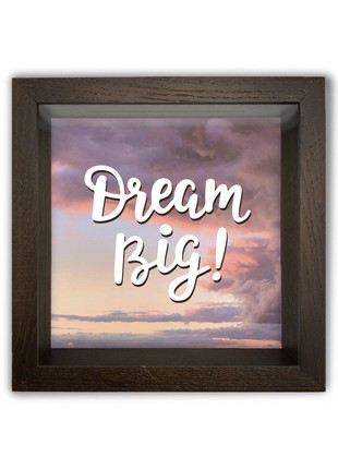 Piggy bank "Dream big" brown 20*20 cm2 photo