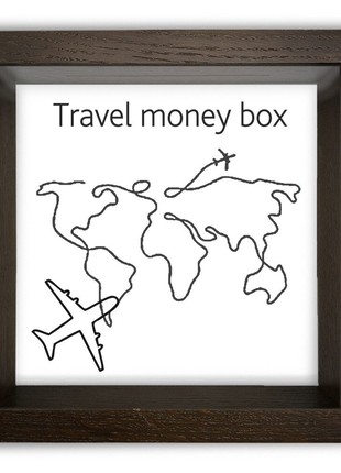 Piggy bank "Travel money box" brown 20*20 cm3 photo