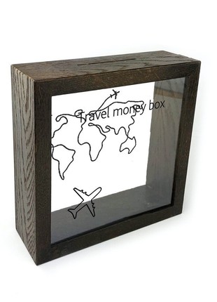 Piggy bank "Travel money box" brown 20*20 cm1 photo