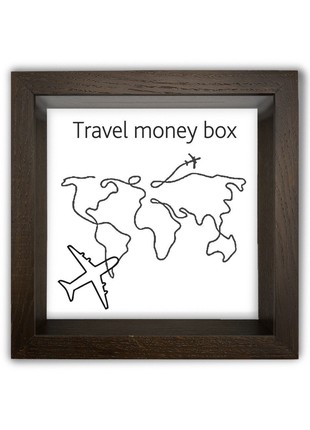 Piggy bank "Travel money box" brown 20*20 cm2 photo