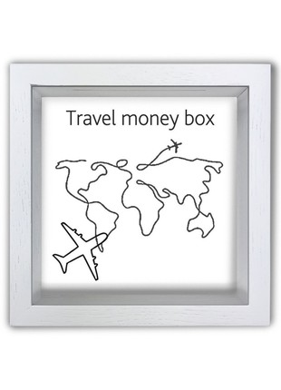 Piggy bank "Travel money box" white 20*20 cm