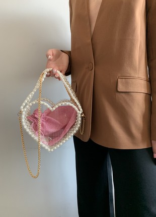 Transparent women's bag made of pearls9 photo
