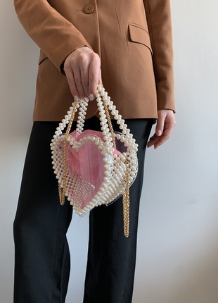 Transparent women's bag made of pearls2 photo
