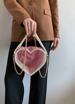 Transparent women's bag made of pearls3 photo