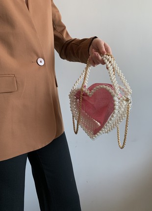Transparent women's bag made of pearls4 photo