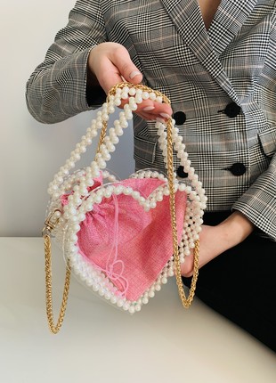 Transparent women's bag made of pearls8 photo