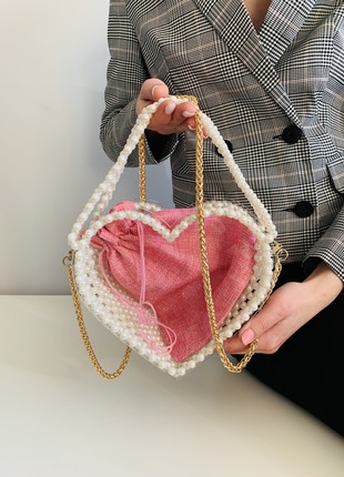 Transparent women's bag made of pearls6 photo