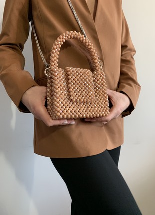 Women's bag made of coffee crystal beads2 photo