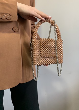 Women's bag made of coffee crystal beads5 photo