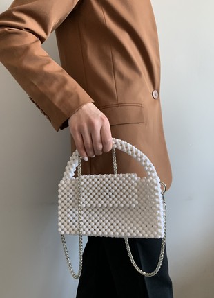 Basic white bag with beads8 photo