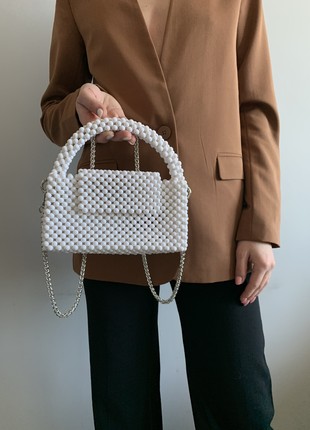 Basic white bag with beads5 photo