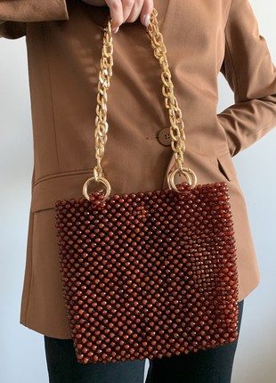 Basic brown bag made of acrylic beads6 photo