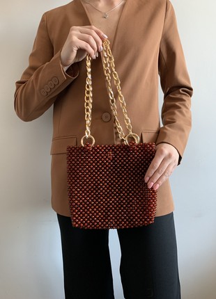 Basic brown bag made of acrylic beads7 photo