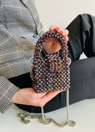 Mini women's bag made of crystal beads2 photo