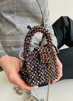 Mini women's bag made of crystal beads5 photo