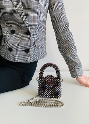 Mini women's bag made of crystal beads6 photo
