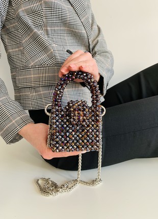 Mini women's bag made of crystal beads4 photo