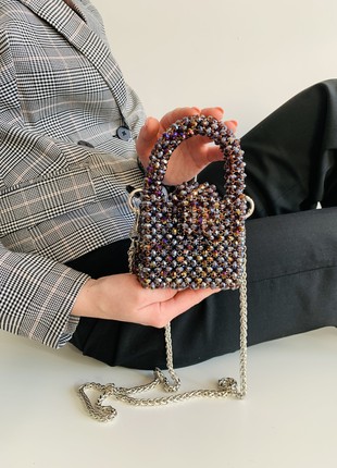Mini women's bag made of crystal beads3 photo