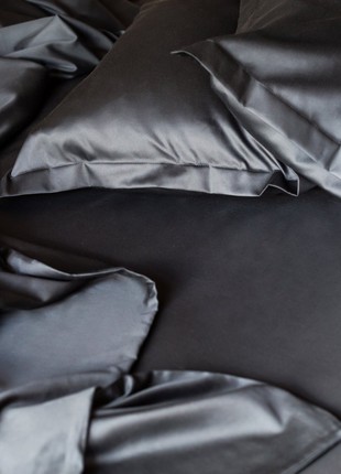 Satin bedding set BLACK STONE single bed2 photo