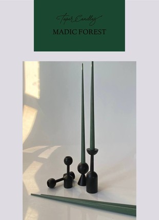 Set of 4 tall candles "Magic forest"