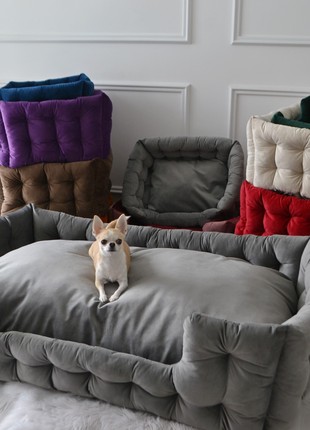 Indestructible in green sofa for large dogs with personalization - 19.6x15.7 in. (50x40 cm.)7 photo