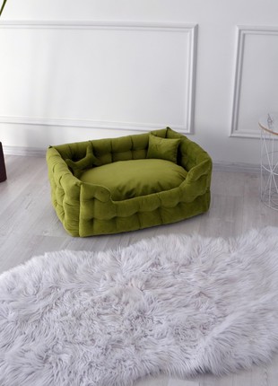 Light green dog bed, Handmade Dog Bed - 51.1x31.4 in. (130x80 cm.)