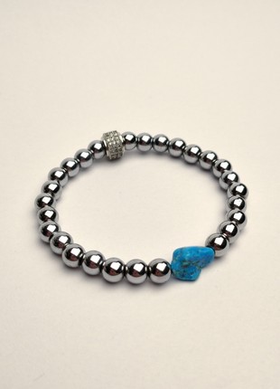Bracelet with natural stones and phianites2 photo