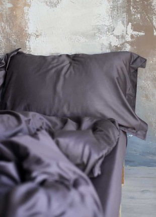 Satin bedding set FOGGY PLUM single bed