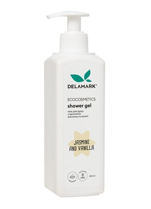 Shower gel DeLaMark with a scent of jasmine flowers and notes of vanilla, 400 ml
