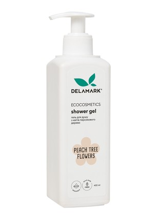 Shower gel DeLaMark with the fragrance of peach blossom flowers, 400 ml