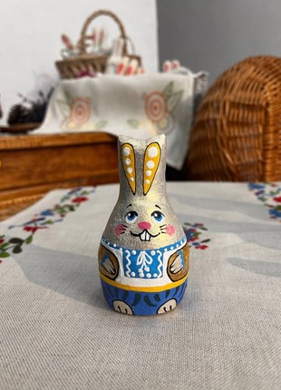 Sculptural souvenir "Bunny in an embroidered  shirt"1 photo